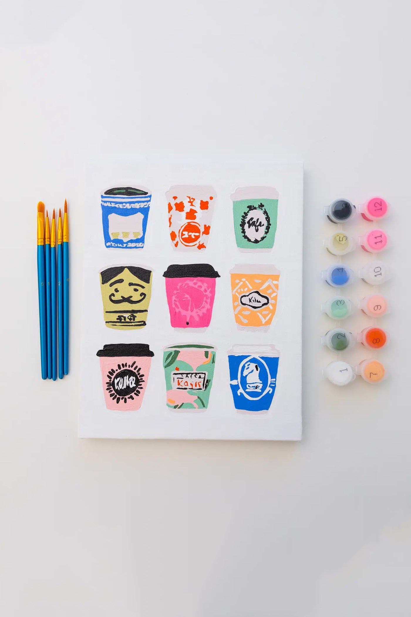 Paint Anywhere Coffee Cups Paint By Numbers Framed Mini