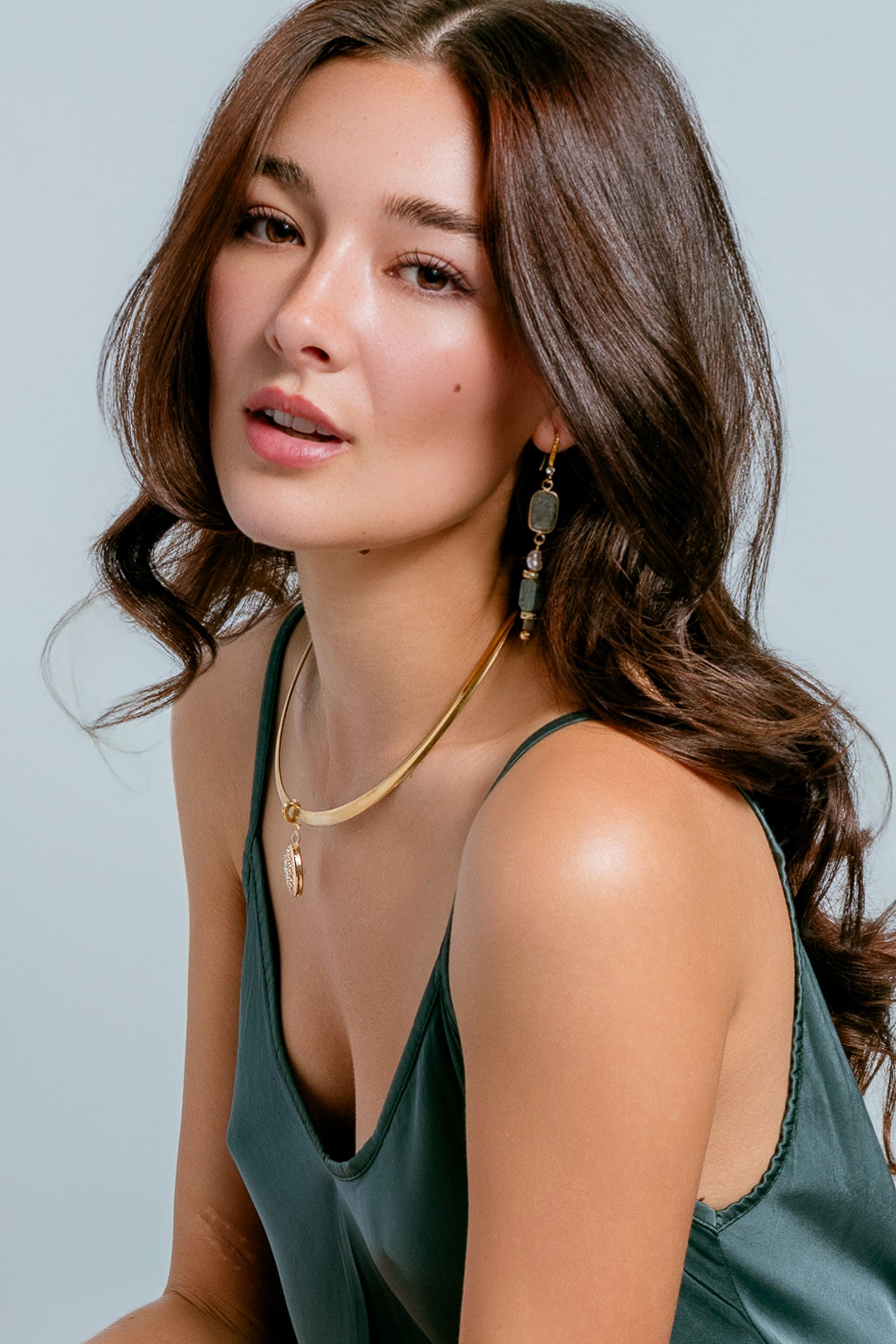 Sherwood Bridge Diamonds Labradorite, Pearl Drop Earrings