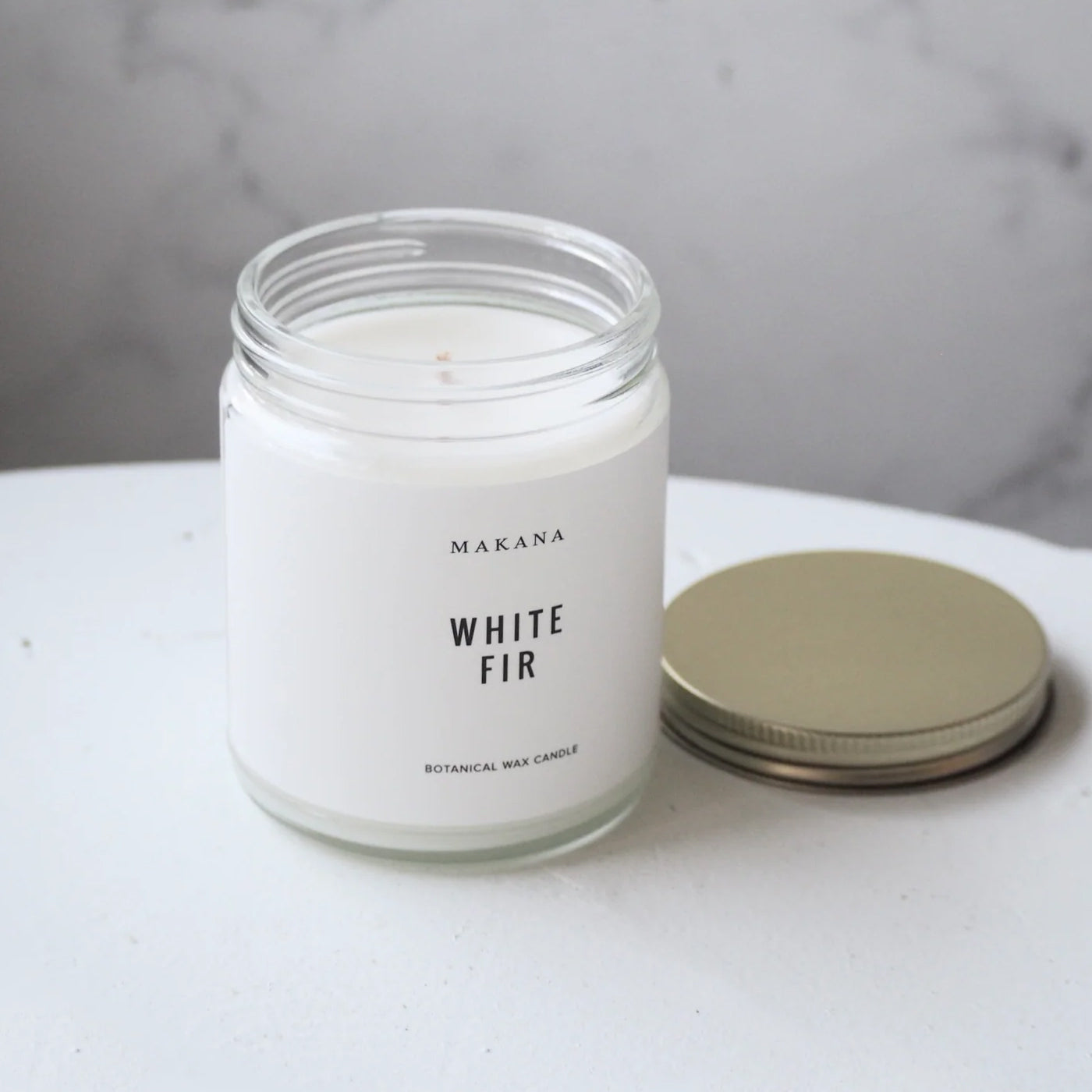 Makana White Fur Mini Apothecary Candle