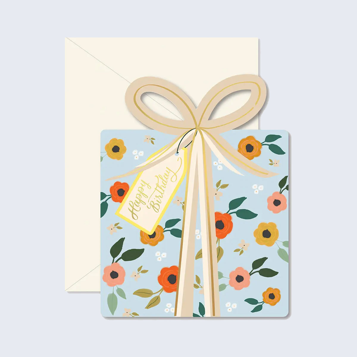 Blue Floral Gift Greeting Card
