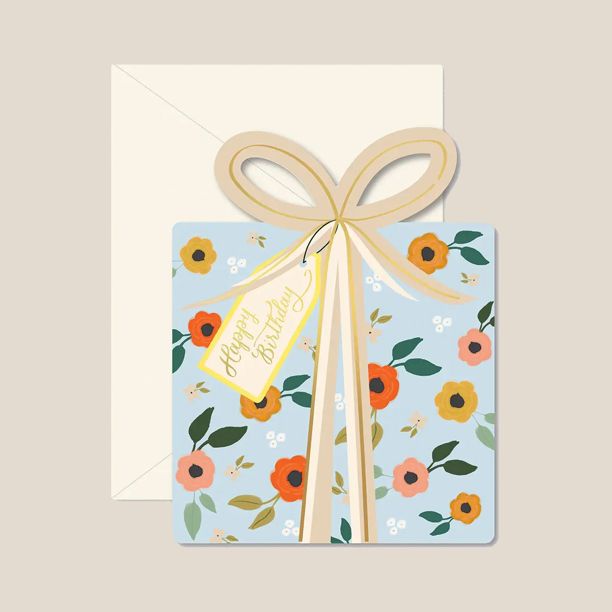 Ginger P. Designs Blue Floral Gift Greeting Card