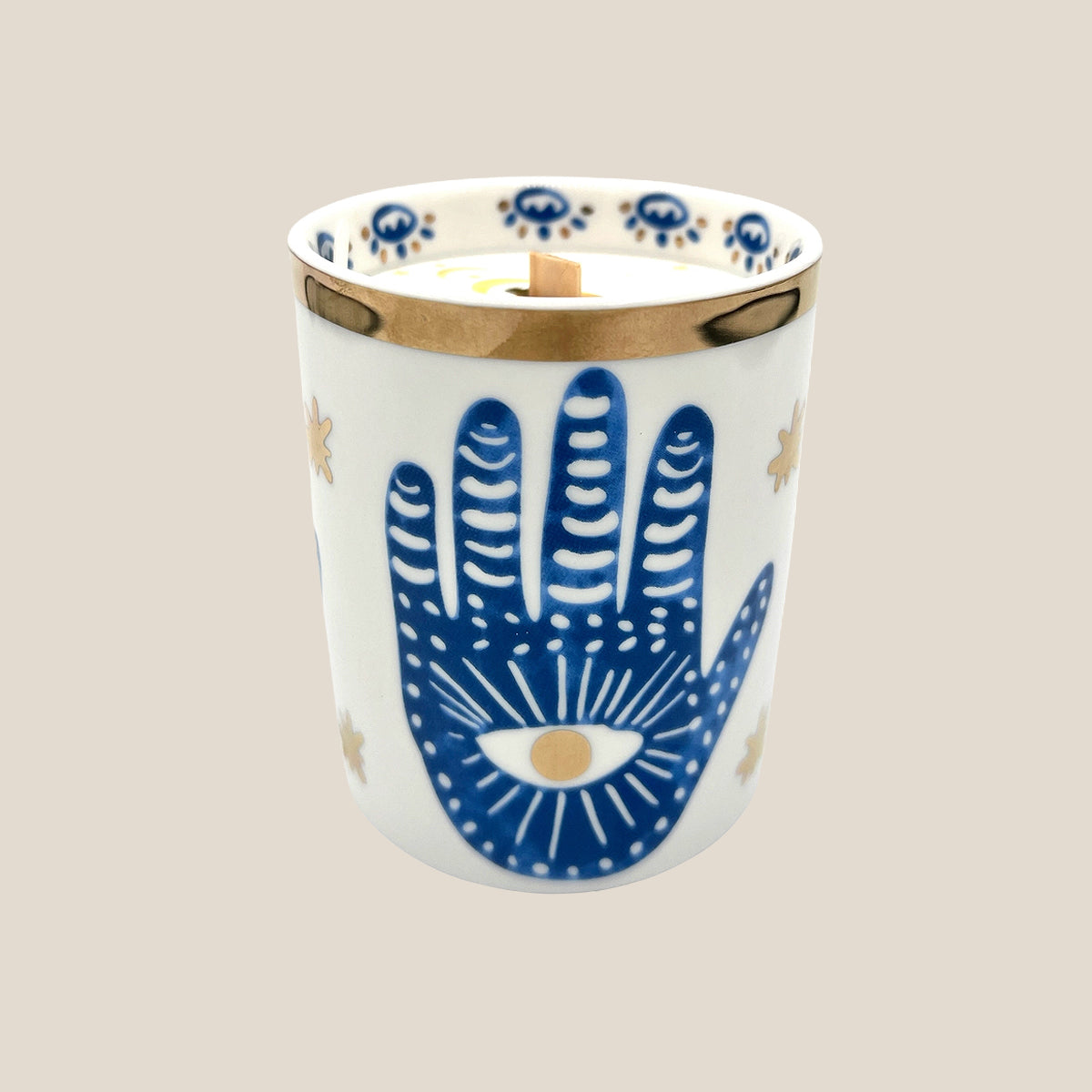 The Sacred Wild Candle Co. Hinoki & Sandalwood Hamsa Candle