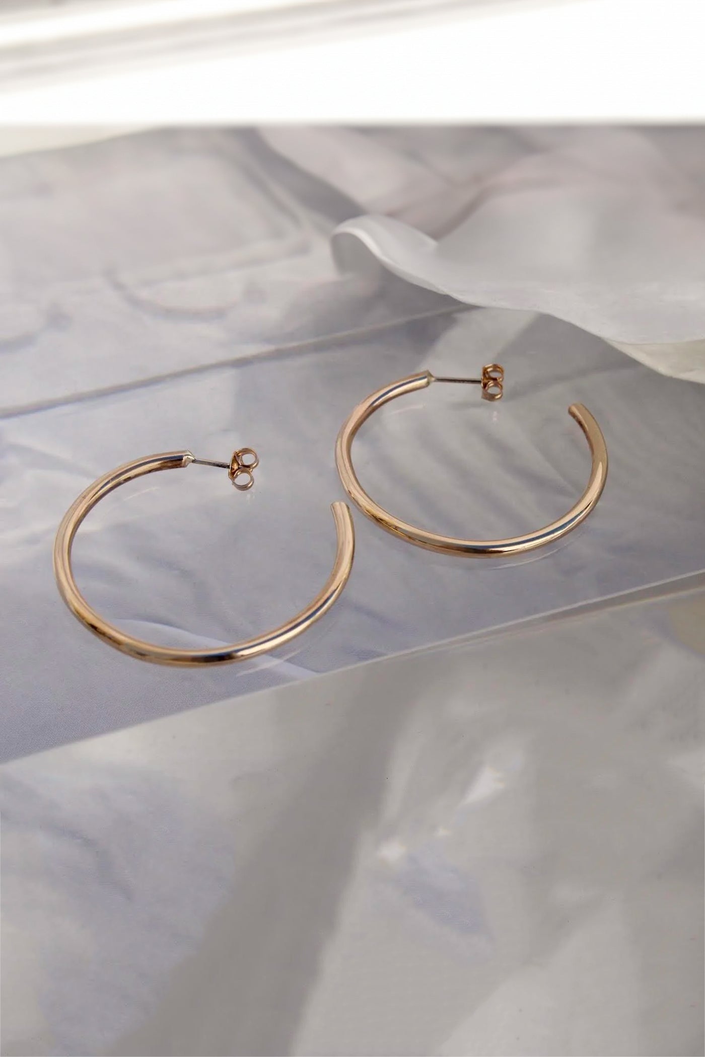 Sadie Jo Jewelry Co. Thin Hoops in Gold Fill