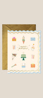 Ginger P. Designs Birthday Icons Scallop Card