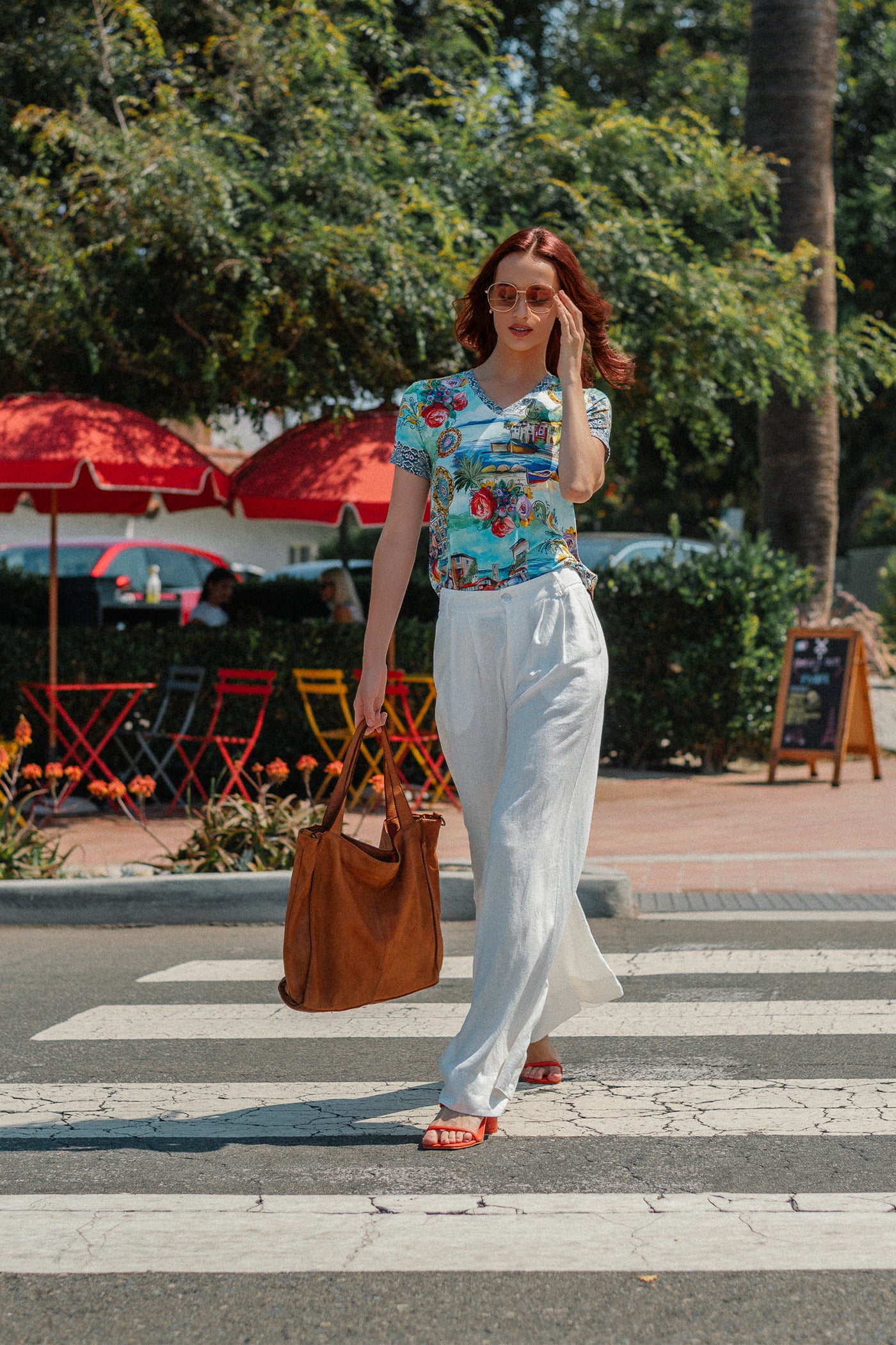 Johnny Was Janie Favorite Short Sleeve V-Neck Swing Tee