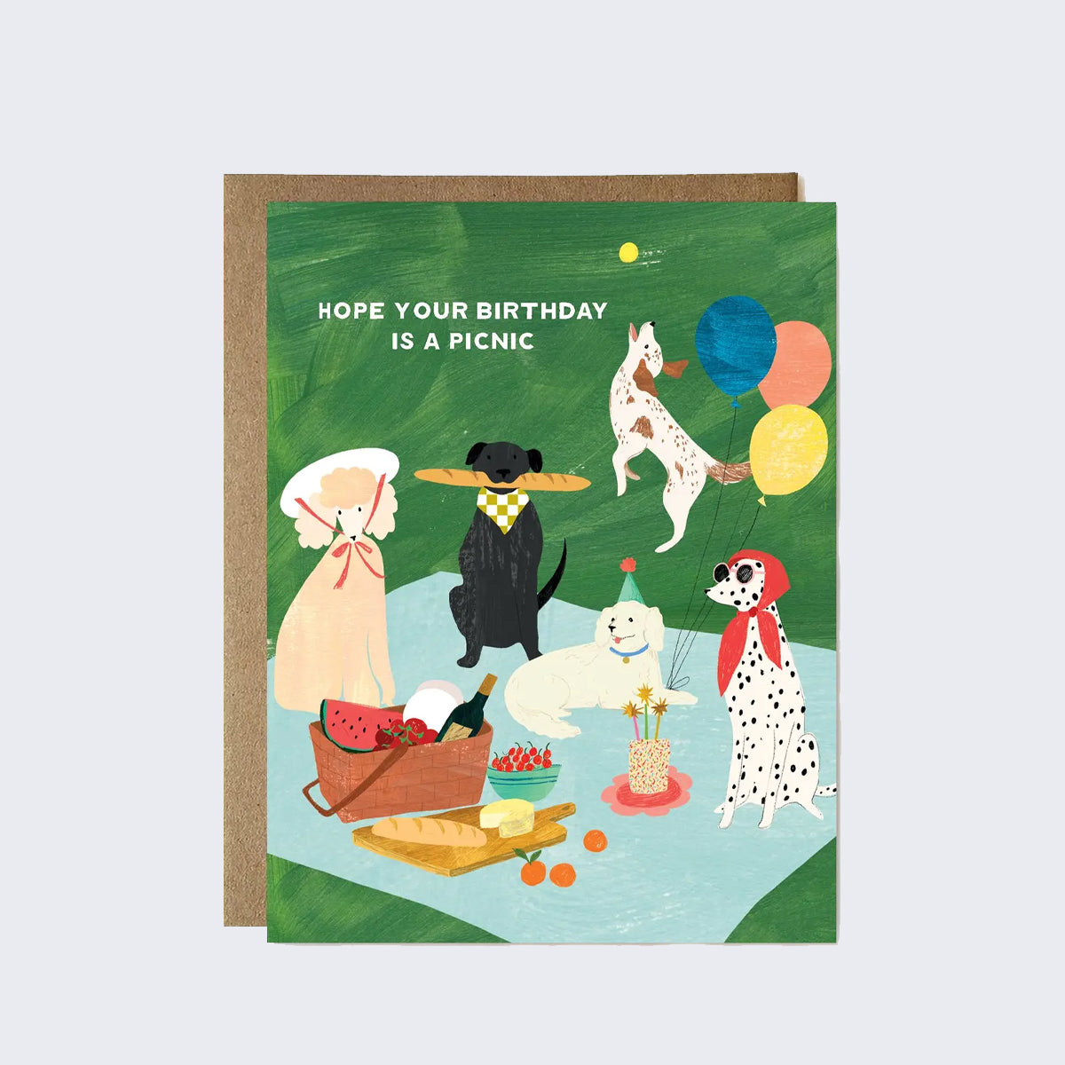 Ula Bloom Dog Picnic Birthday Greeting Card