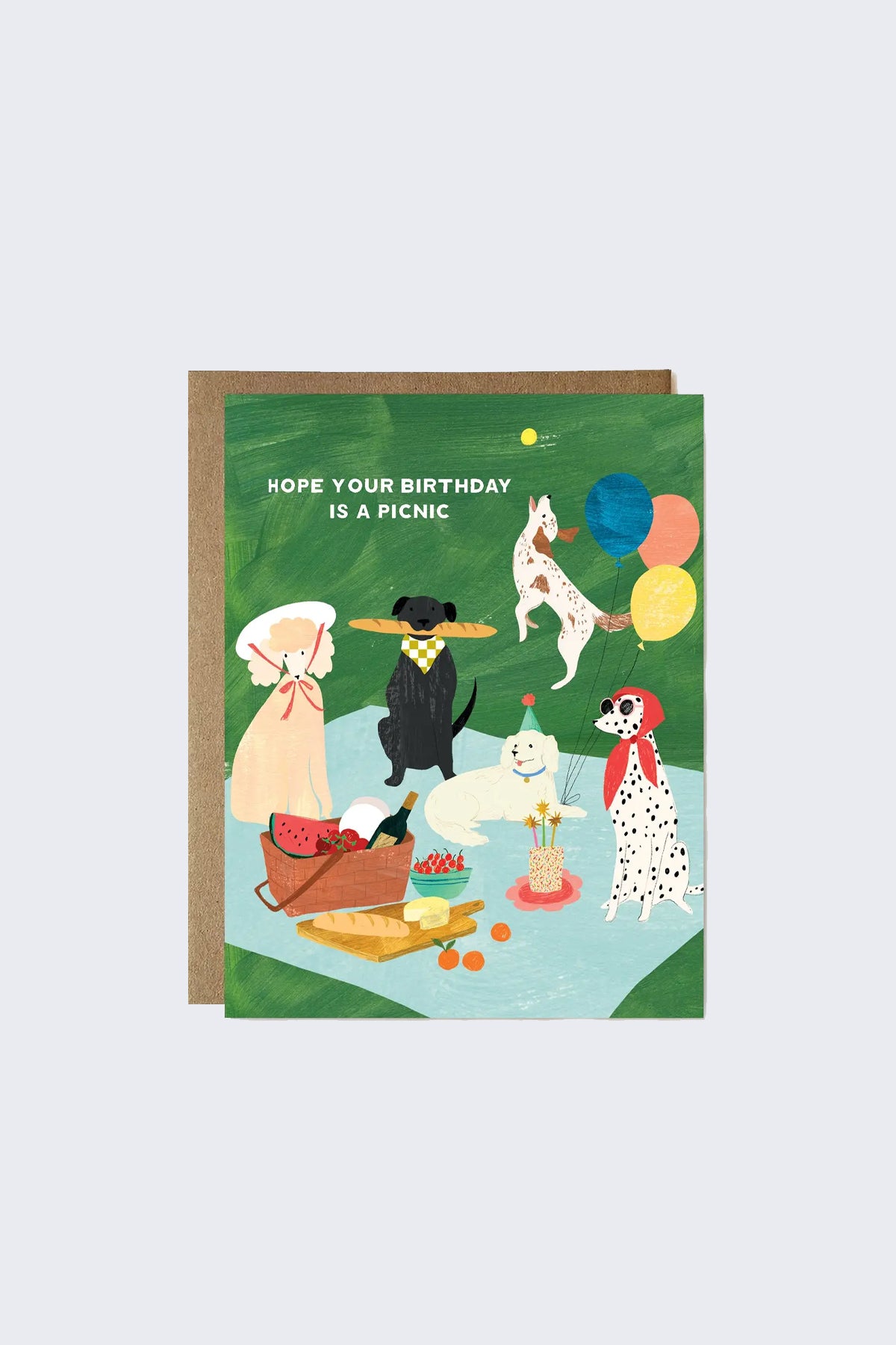 Ula Bloom Dog Picnic Birthday Greeting Card