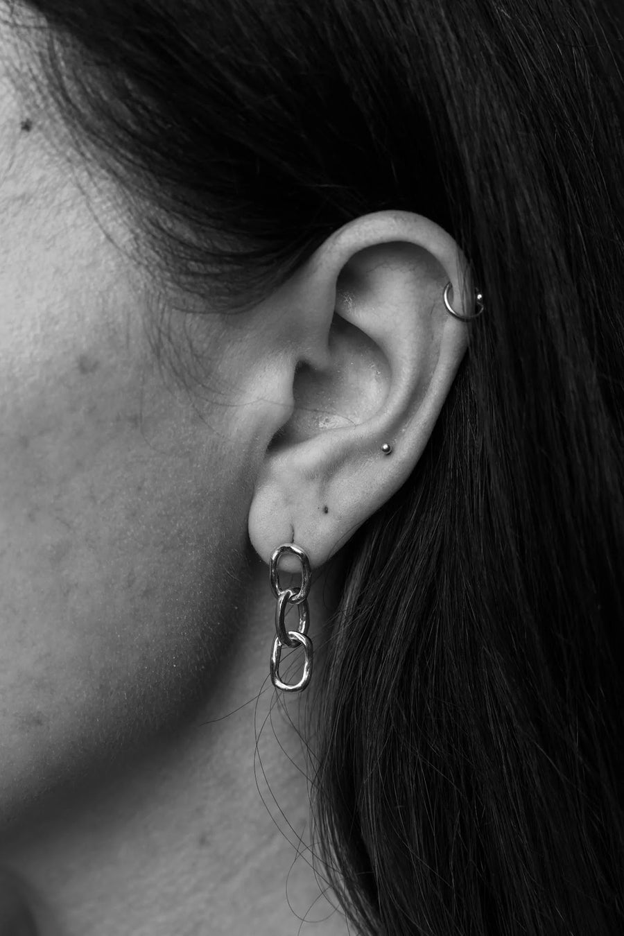 Sadie Jo Jewelry Co. Mini Chain Link Earrings in Silver
